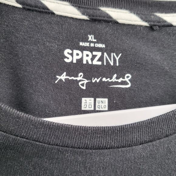 SPRZ NY x Andy Warhol Black Crewneck Dollar Sign Graphic T-Shirt Men's Size XL - Picture 4 of 6